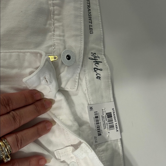 Style & Co. Women's Straight Leg Jeans - White - Picture 3 of 5